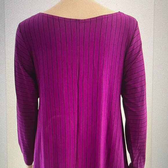Lisa Bayne Size Small A-Line Stripe Lagenlook Tunic Made In USA - Picture 5 of 6